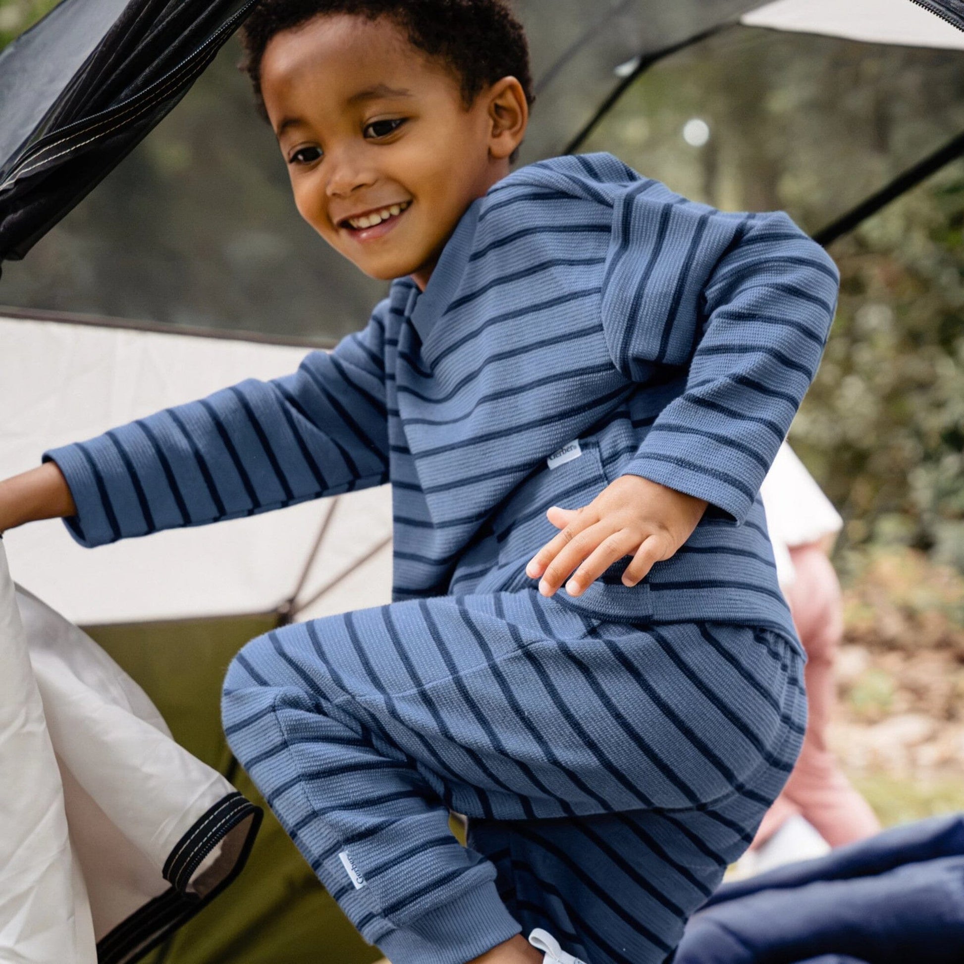 2-Piece Toddler Boys Blue Stripe Long Sleeve Top & Jogger Set outfits Gerber® 