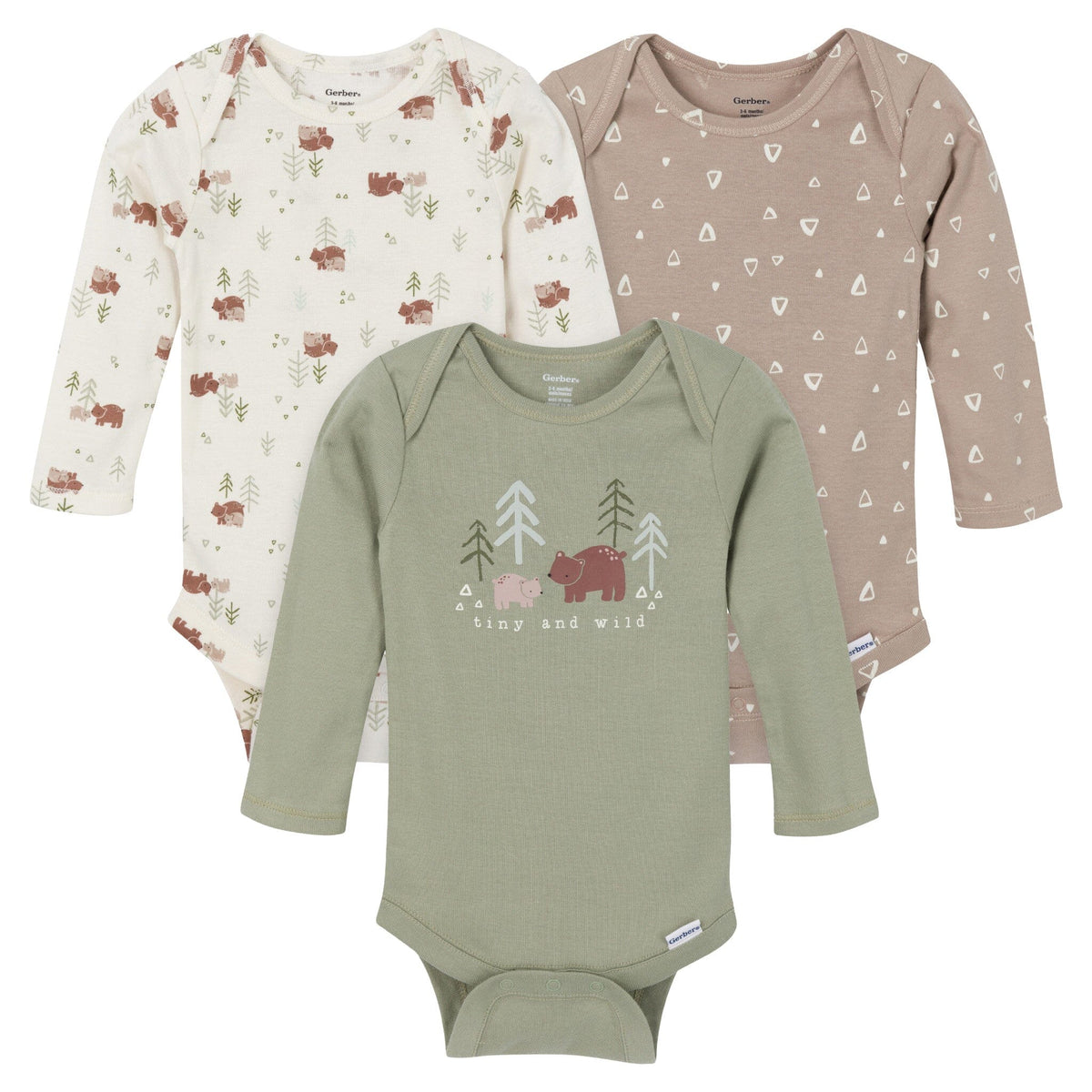 3-Pack Baby Boys Tiny & Wild Onesies® Bodysuits onesies Gerber® 