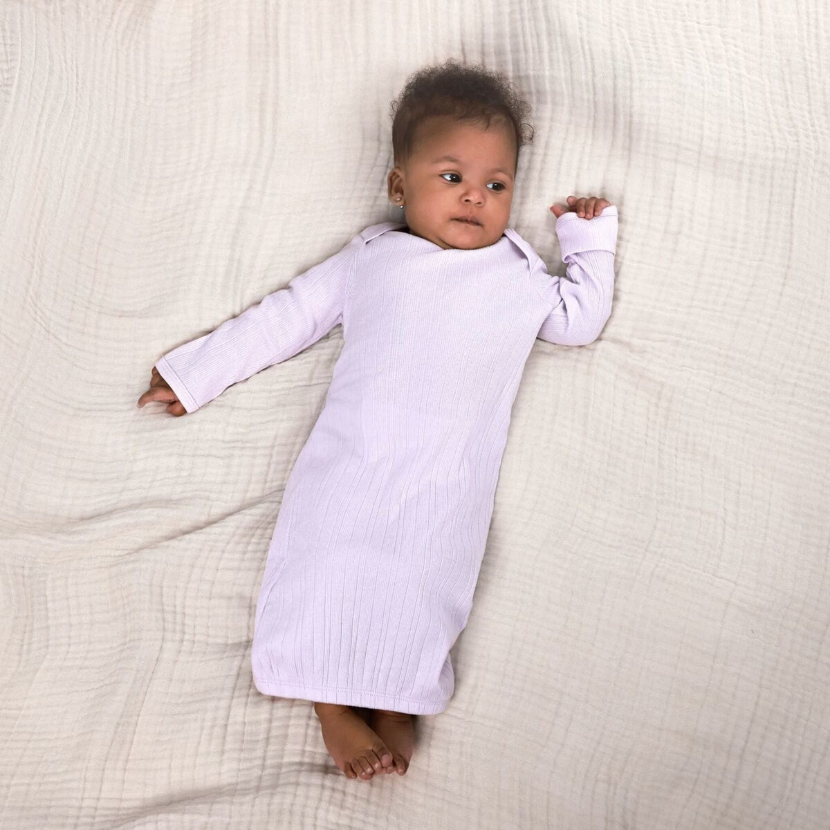 3-Pack Baby Girls Rosewater/Taupe Dot/Orchid Hus Lap Shoulder Gowns Sleepwear Gerber® 