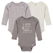 3-Pack Baby Neutral To The Moon and Back Onesies® Bodysuits onesies Gerber® 