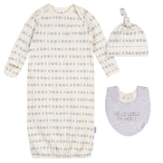 3-Piece Baby Neutral Moons Gown Set sleepwear Gerber® 