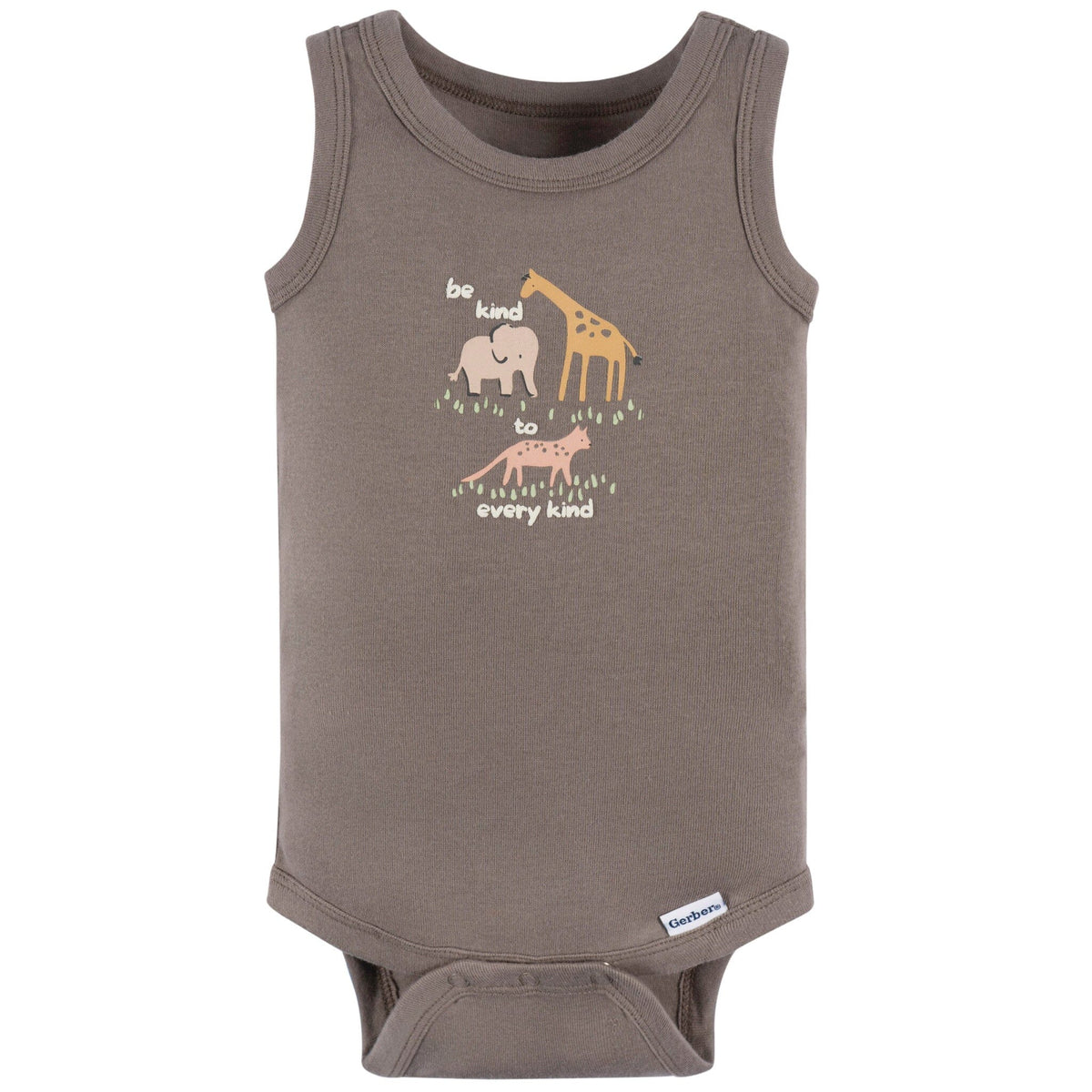 4-Pack Baby Neutral Ivory Safari Sleeveless Onesies® Bodysuits onesies Gerber® 