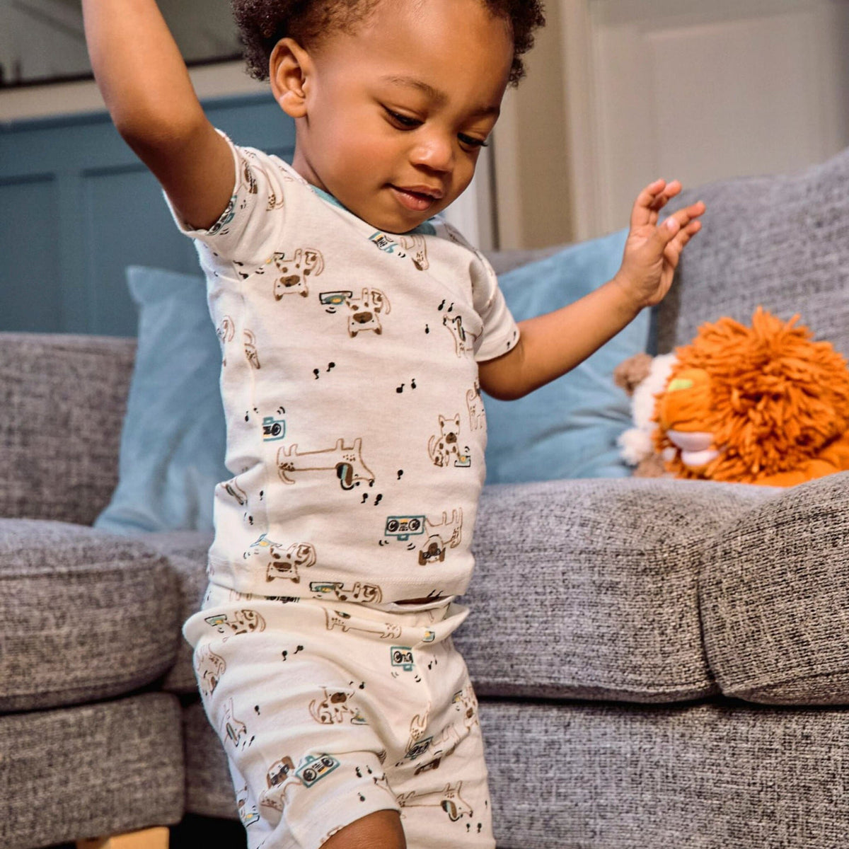 4-Piece Infant & Toddler Boys Musical Dog Top & Shorts Pajama Set sleepwear Gerber® 