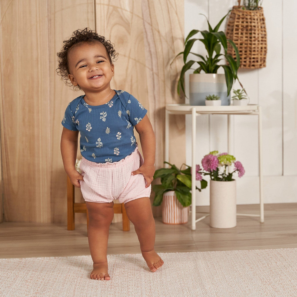 6-Pack Baby Girls Garden Floral Bodysuits onesies Gerber® 
