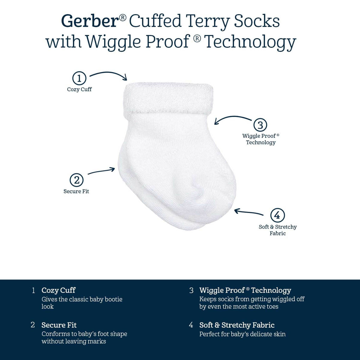 2-Pack Baby Boys Little Lighthouse Terry Socks Socks Gerber® 