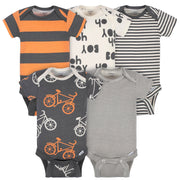 5-Pack Baby Boys Comfy Stretch Bicycle Short Sleeve Onesies® Bodysuits onesies Gerber® 