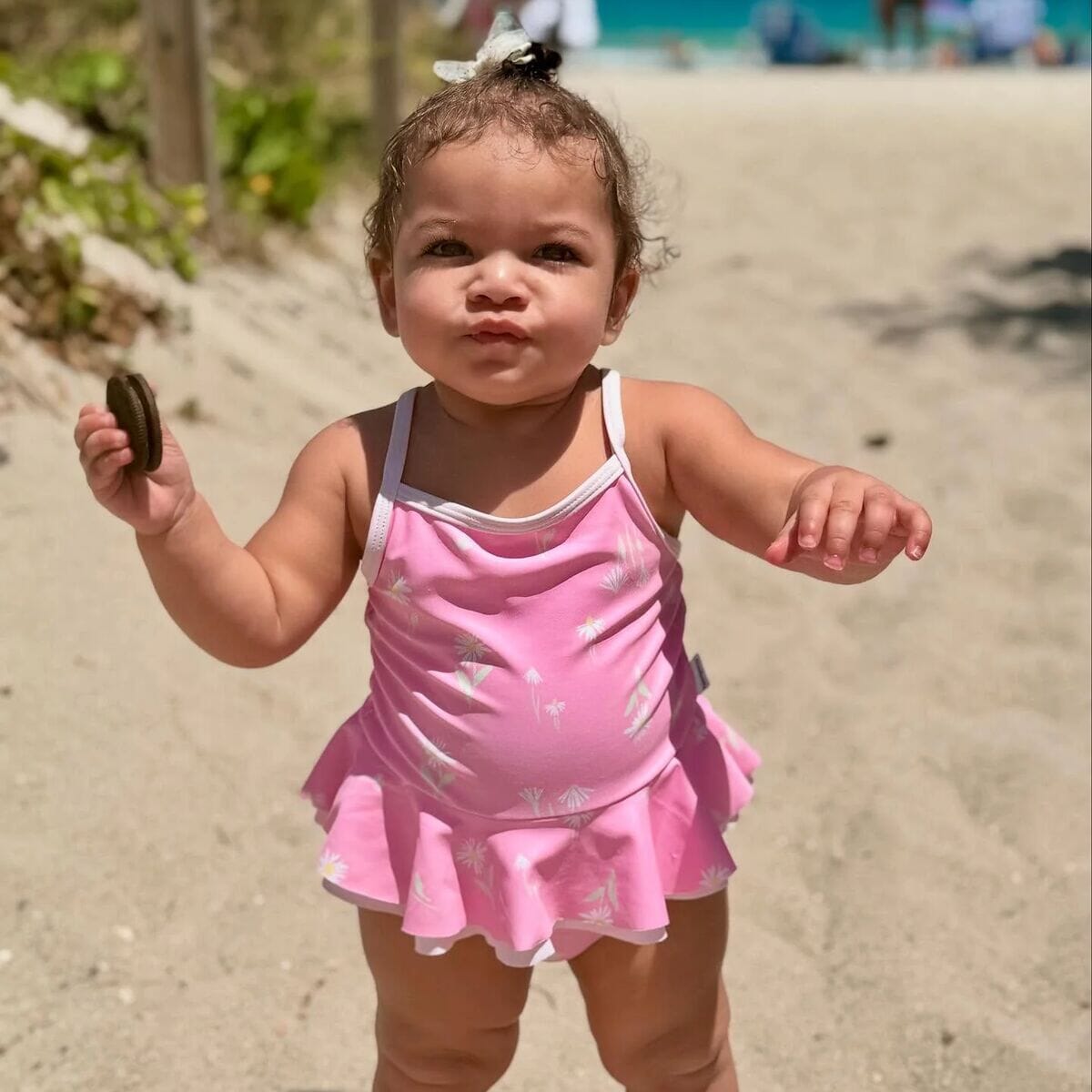 Baby Girls UPF 50+ Daisies One-Piece Swimsuit swimwear Gerber® 