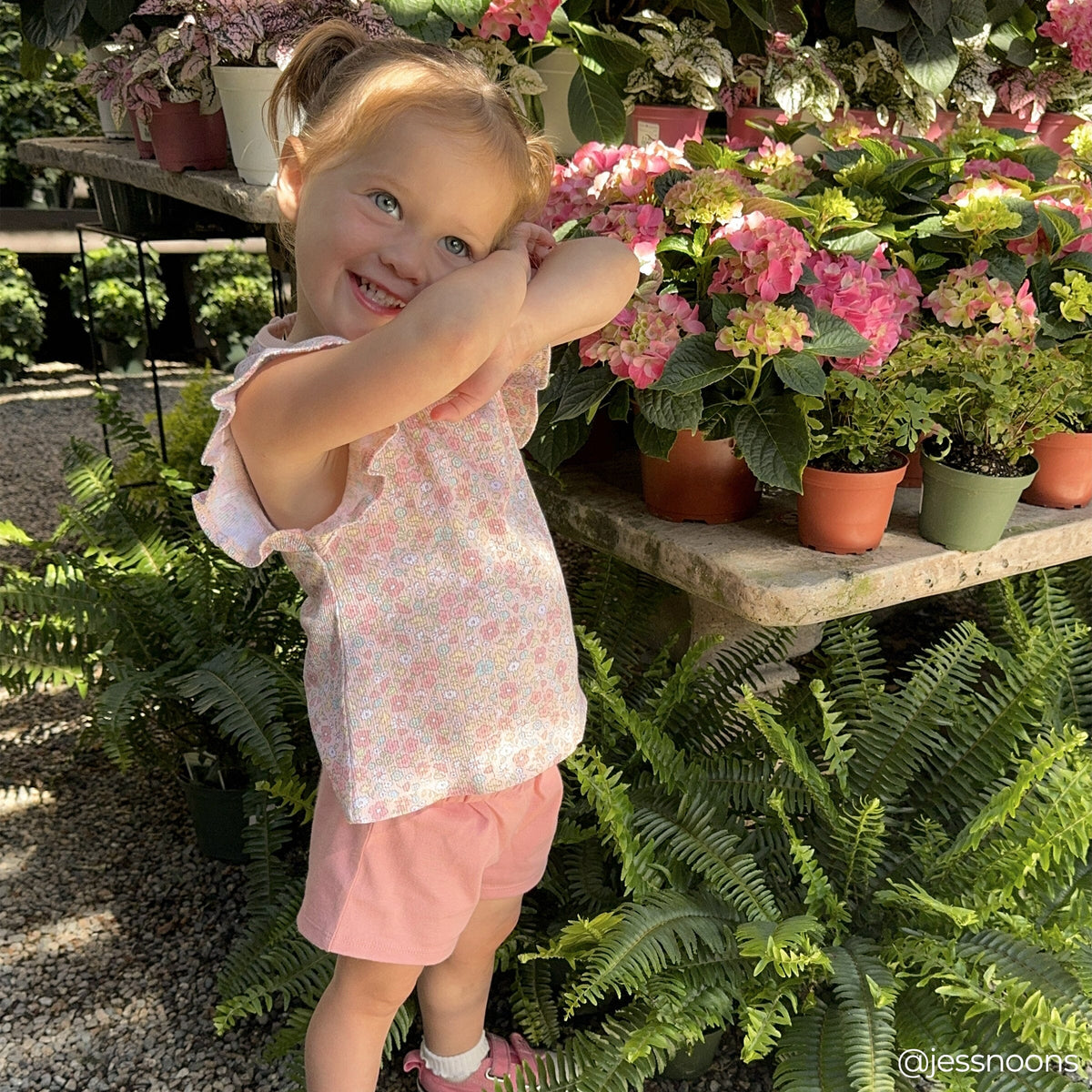 3-Piece Infant & Toddler Girls Pink Floral Shirts and Shorts Set outfits Gerber® 