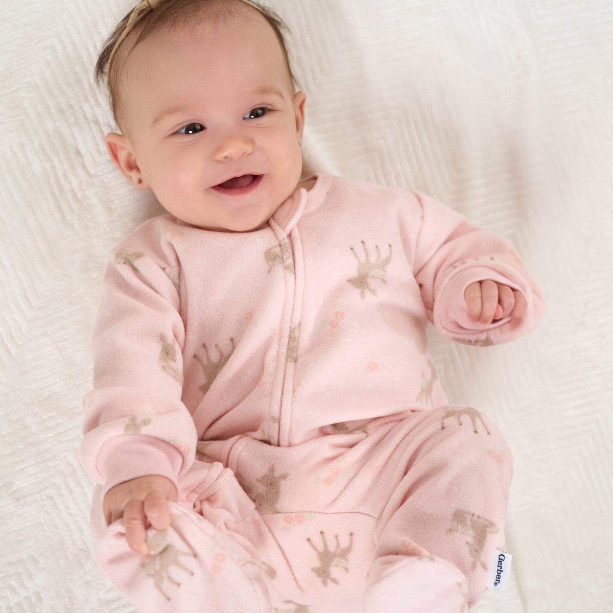 2-Pack Baby & Toddler Girls Pink Deer Fleece Pajamas