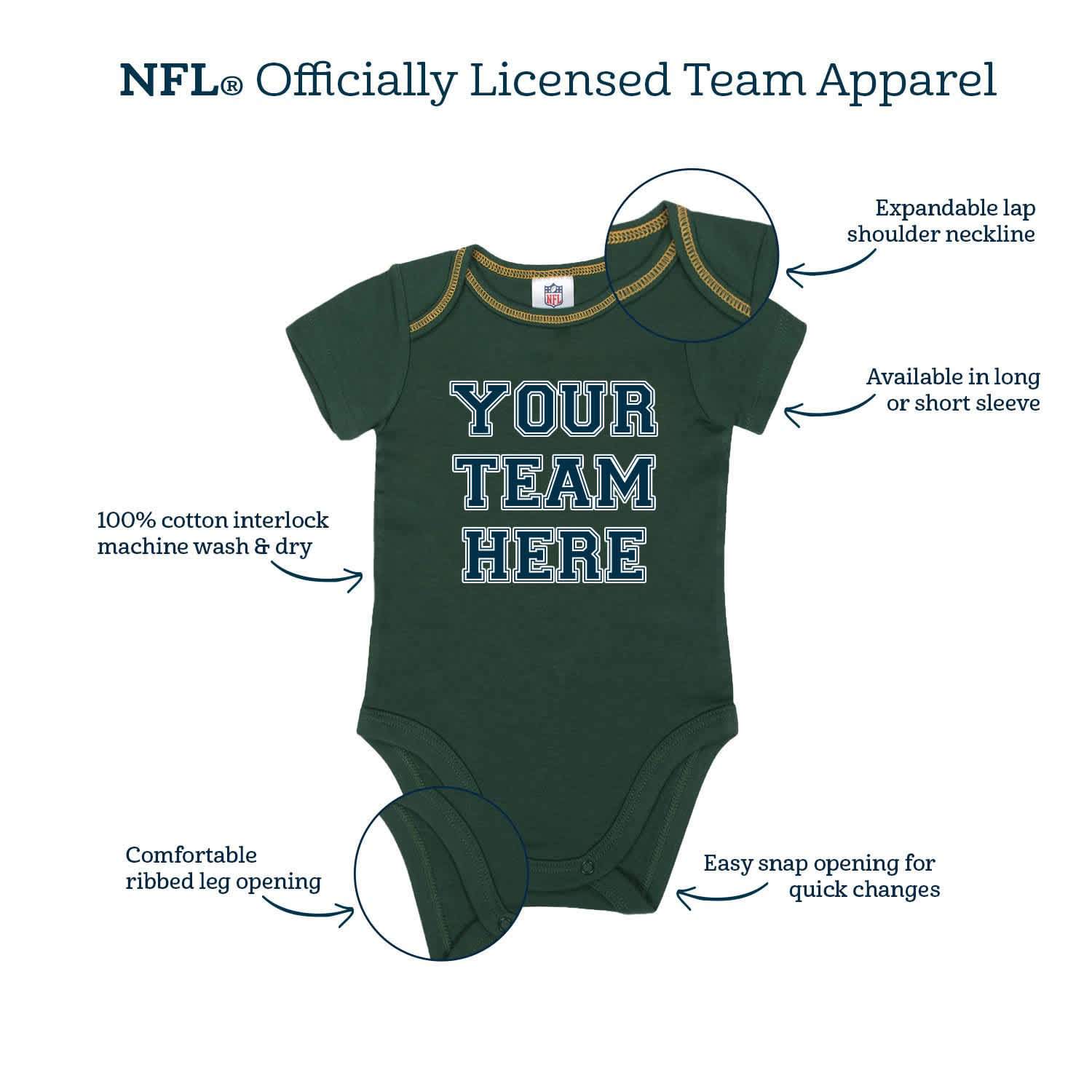 3-Pack Baby Boys Eagles Short Sleeve Bodysuits