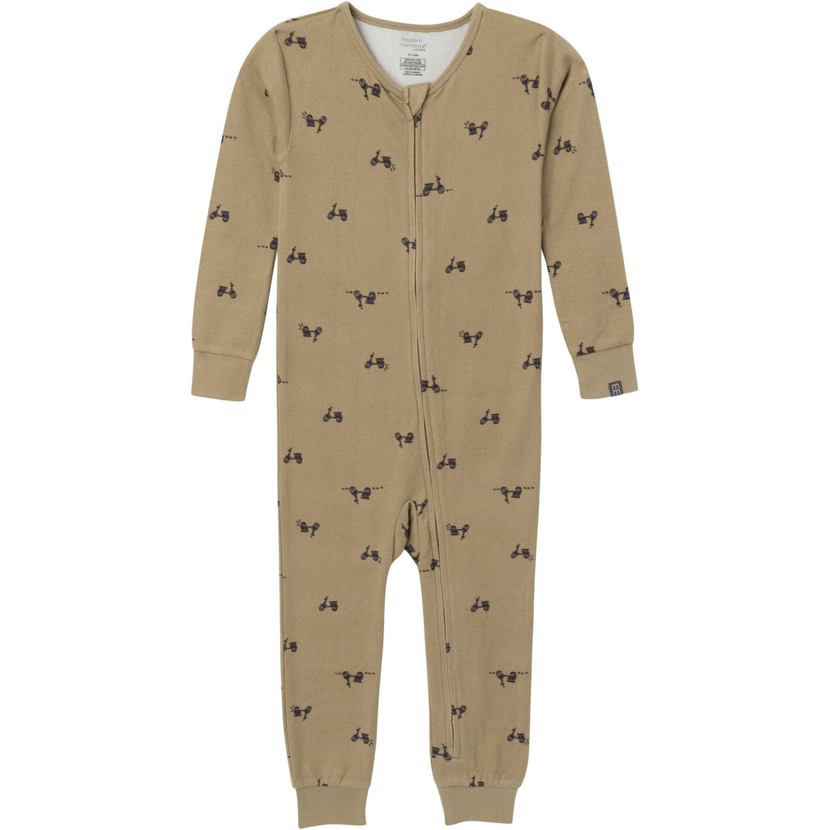 Baby & Toddler Neutral Olive Scooters Snug Fit Footless Pajamas Sleepwear Modern Moments™ by Gerber® 