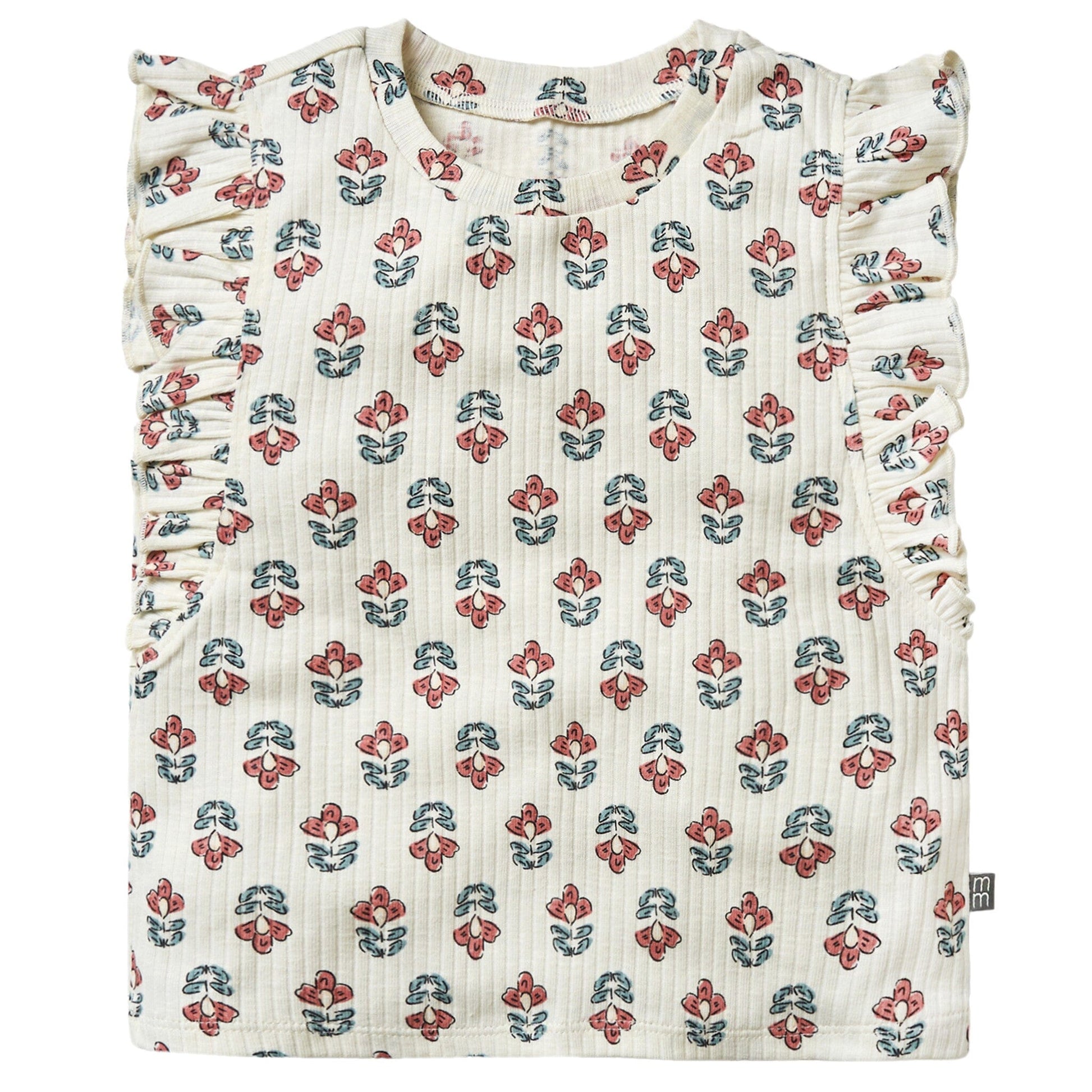 Infant & Toddler Girls Ivory Flower Ruffle Sleeveless Top Tops Modern Moments™ by Gerber® 