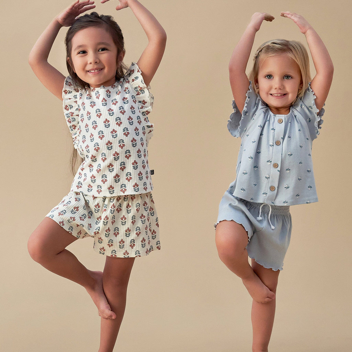 Infant & Toddler Girls Ivory Flower Wide Leg Shorts Pants & Bottoms Modern Moments™ by Gerber® 
