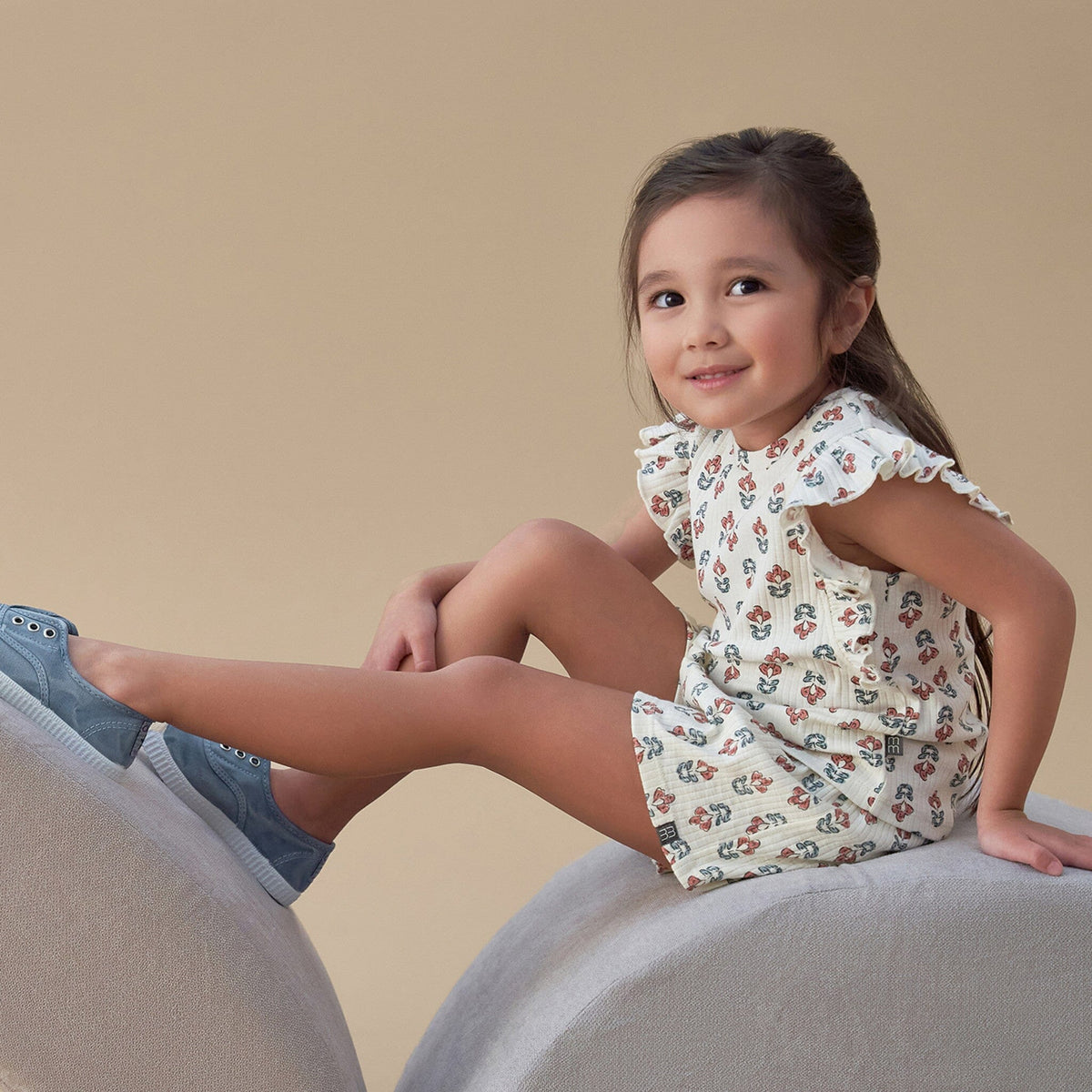 Infant & Toddler Girls Ivory Flower Wide Leg Shorts Pants & Bottoms Modern Moments™ by Gerber® 