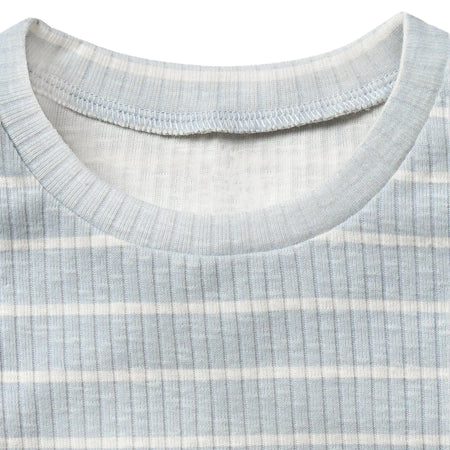 Infant & Toddler Girls Light Blue Stripe Ruffle Sleeveless Top