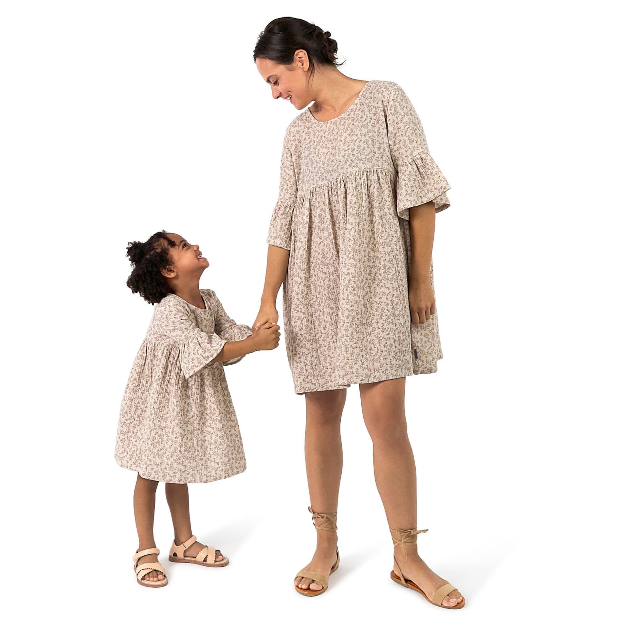 Infant & Toddler Girls Tan Floral Gauze Dress Dresses Modern Moments™ by Gerber® 