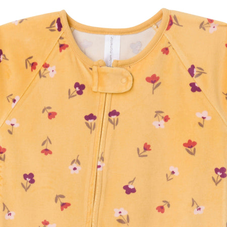 Infant & Toddler Girls Yellow Floral Footed Fleece Pajamas