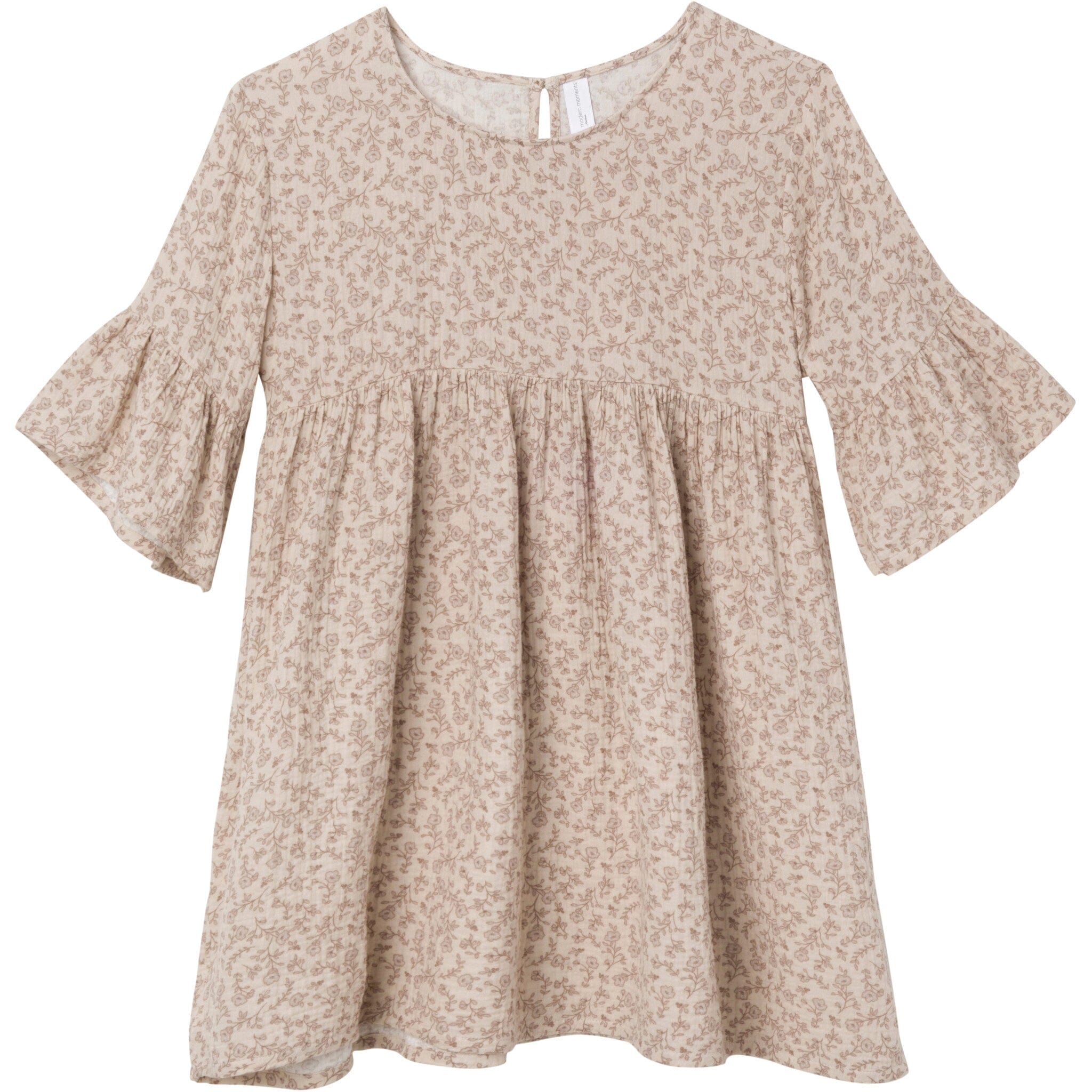 Womens Tan Floral Gauze Dress Dresses Modern Moments™ by Gerber® 