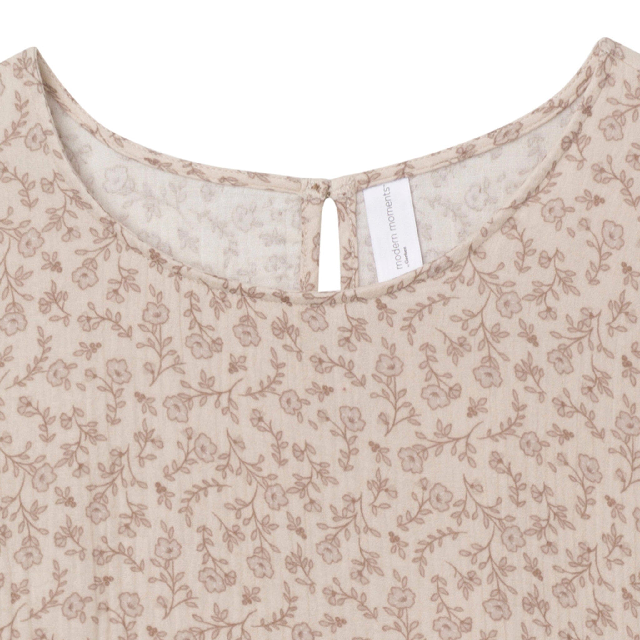 Womens Tan Floral Gauze Dress Dresses Modern Moments™ by Gerber® 