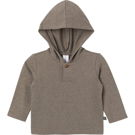 2-Piece Baby Boys Brown Heather Hooded Brushed Hacci Set