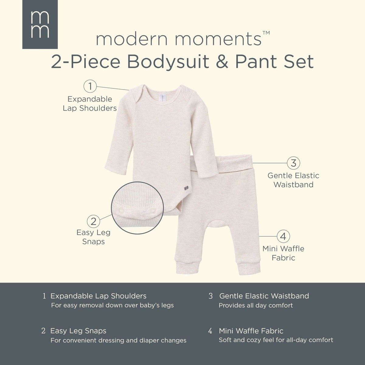 2-Piece Baby Neutral Red Moose Bodysuit and Pant Set Outfits & Sets Modern Moments™ by Gerber® 