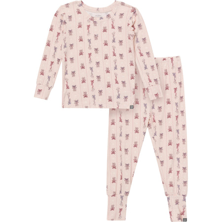 2-Piece Infant & Kid Girls Ballerina Pink Snug Fit Pajama