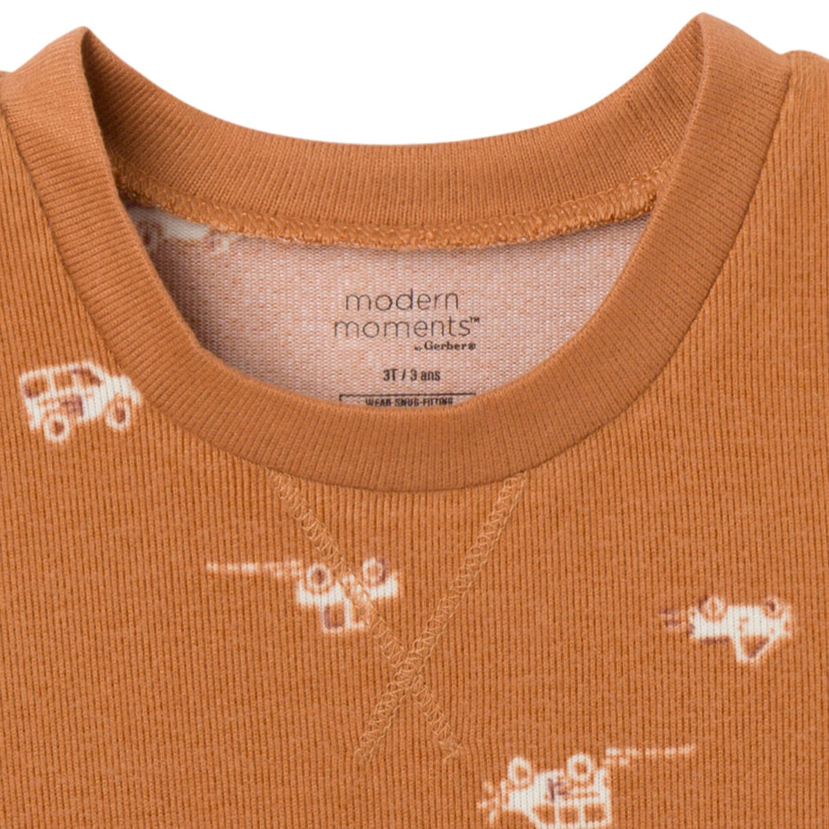 2-Piece Infant & Toddler Boys Lt Med Brown Cars Pajama Set Sleepwear Modern Moments™ by Gerber® 