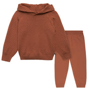 2-Piece Toddler Girls Md Brown Sweater Knit Hoodie Set Outfits & Sets Modern Moments™ by Gerber® 