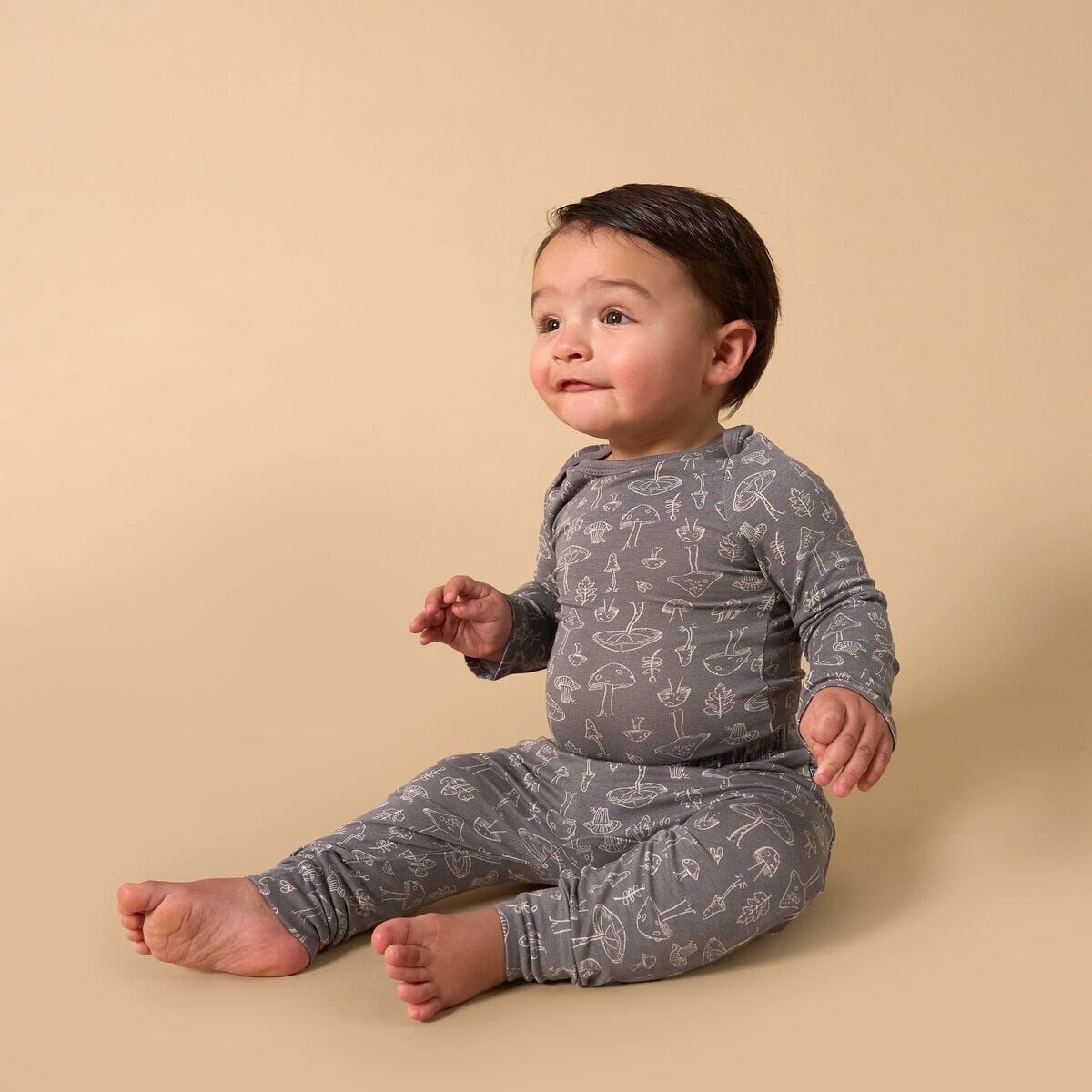 4-Piece Baby Neutral Gray Viscose Bodysuits and Pants Set outfits modern moments™ by Gerber® 