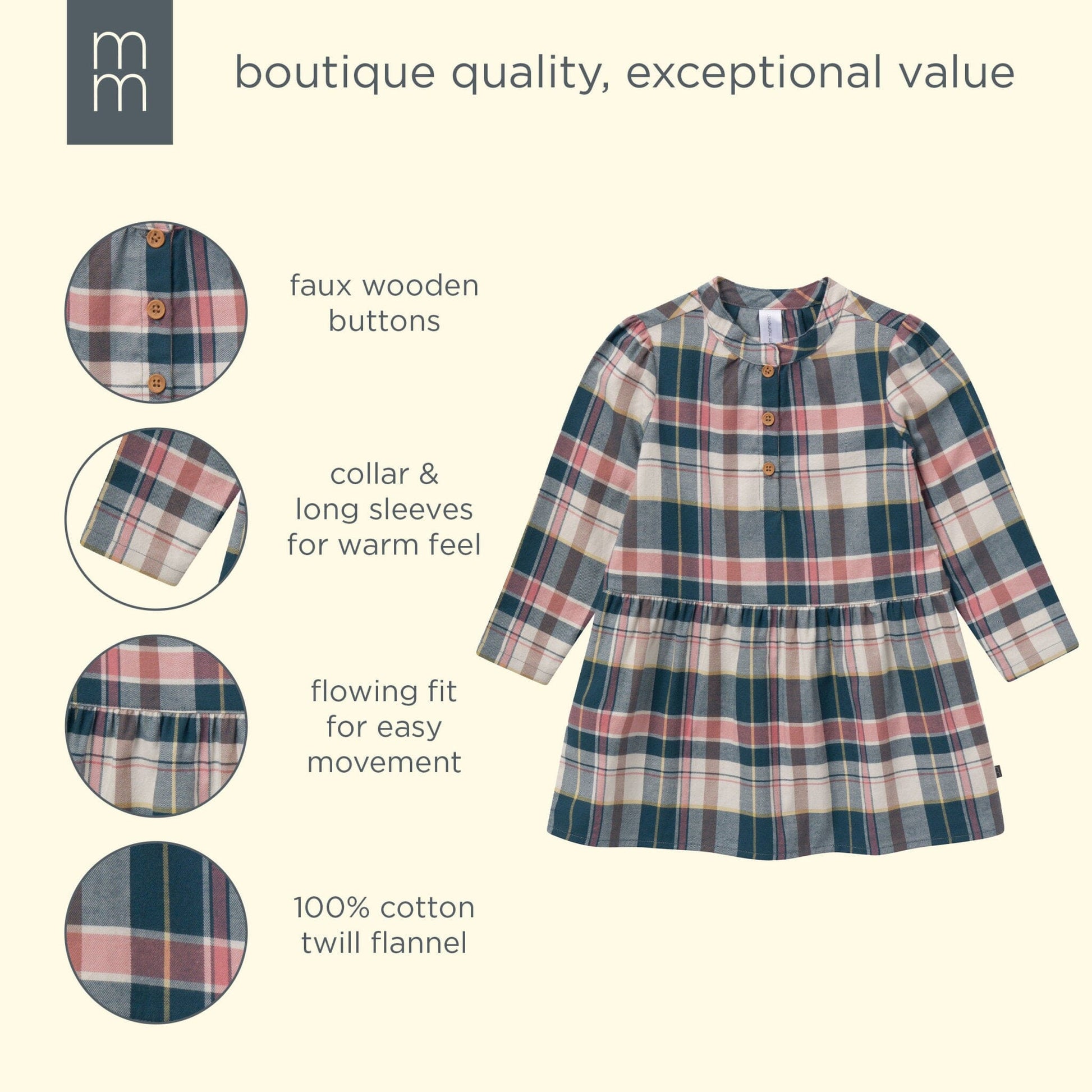 Girls Orion Blue Plaid Collared Dress dresses modern moments™ by Gerber® 