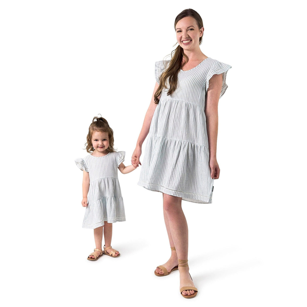Mommy & Me Teal Stripe Gauze Dresses dresses Modern Moments™ by Gerber® 