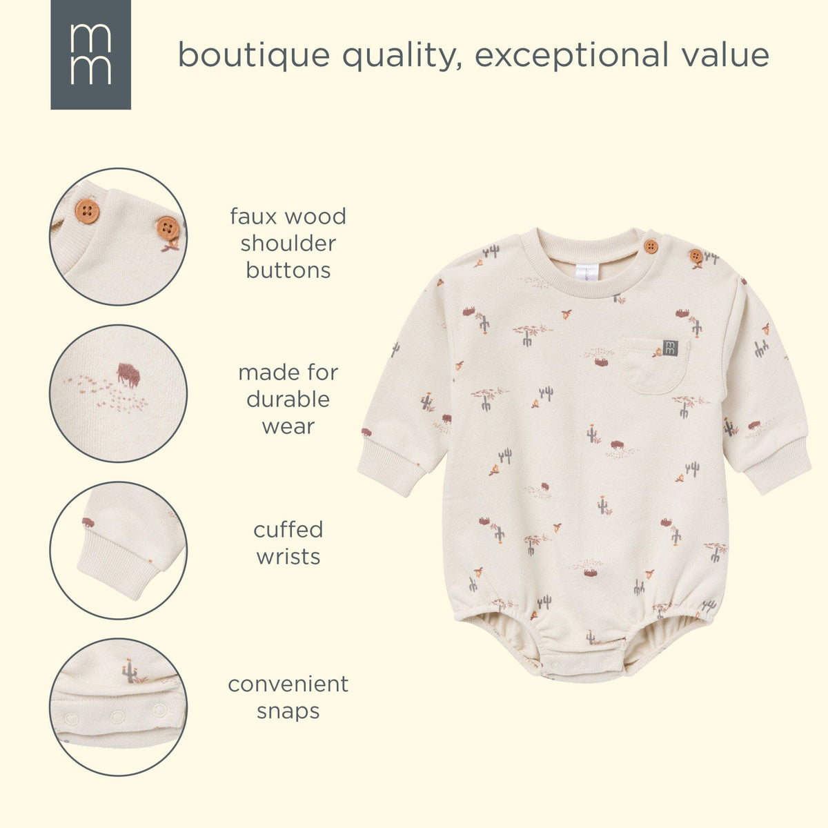 Baby Boys Buffalo Desert Bubble Romper rompers modern moments™ by Gerber® 