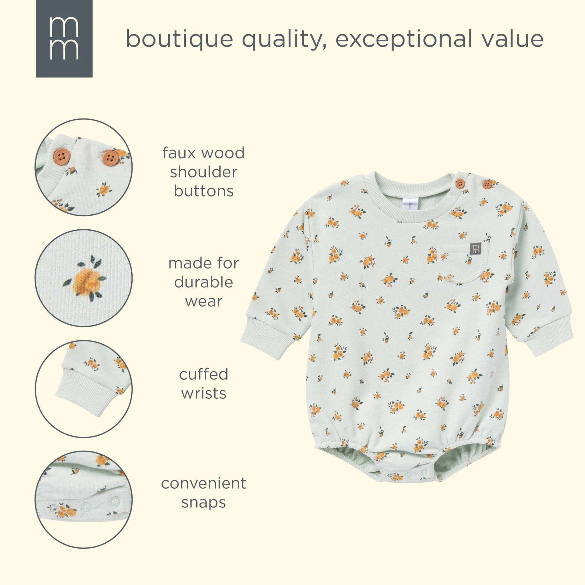 Baby Girls Fall Roses Bubble Romper rompers modern moments™ by Gerber® 