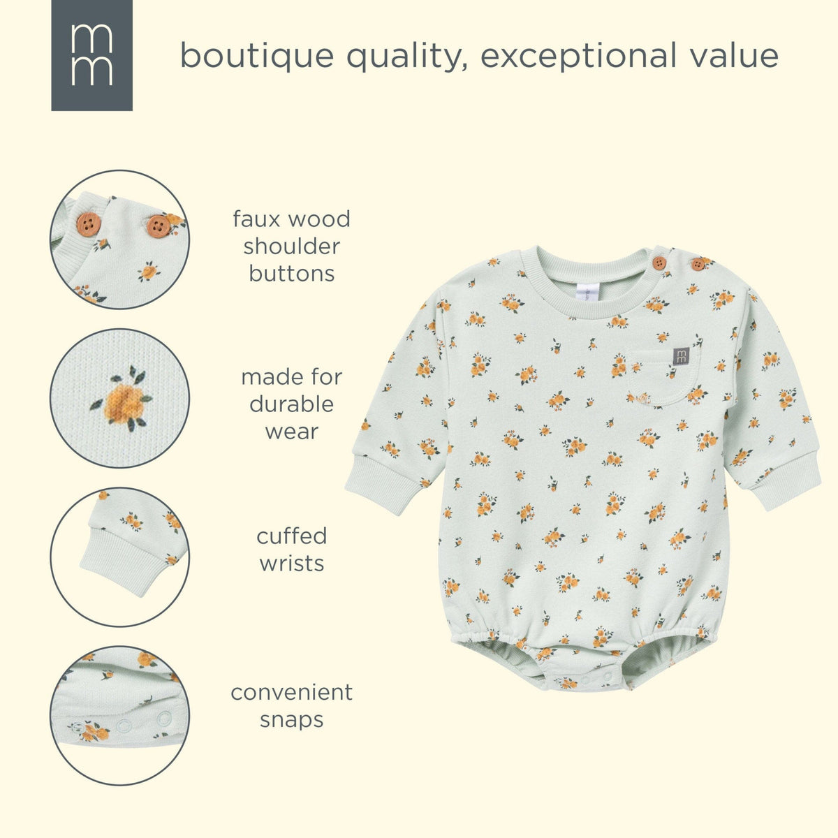 Baby Girls Fall Roses Bubble Romper rompers modern moments™ by Gerber® 