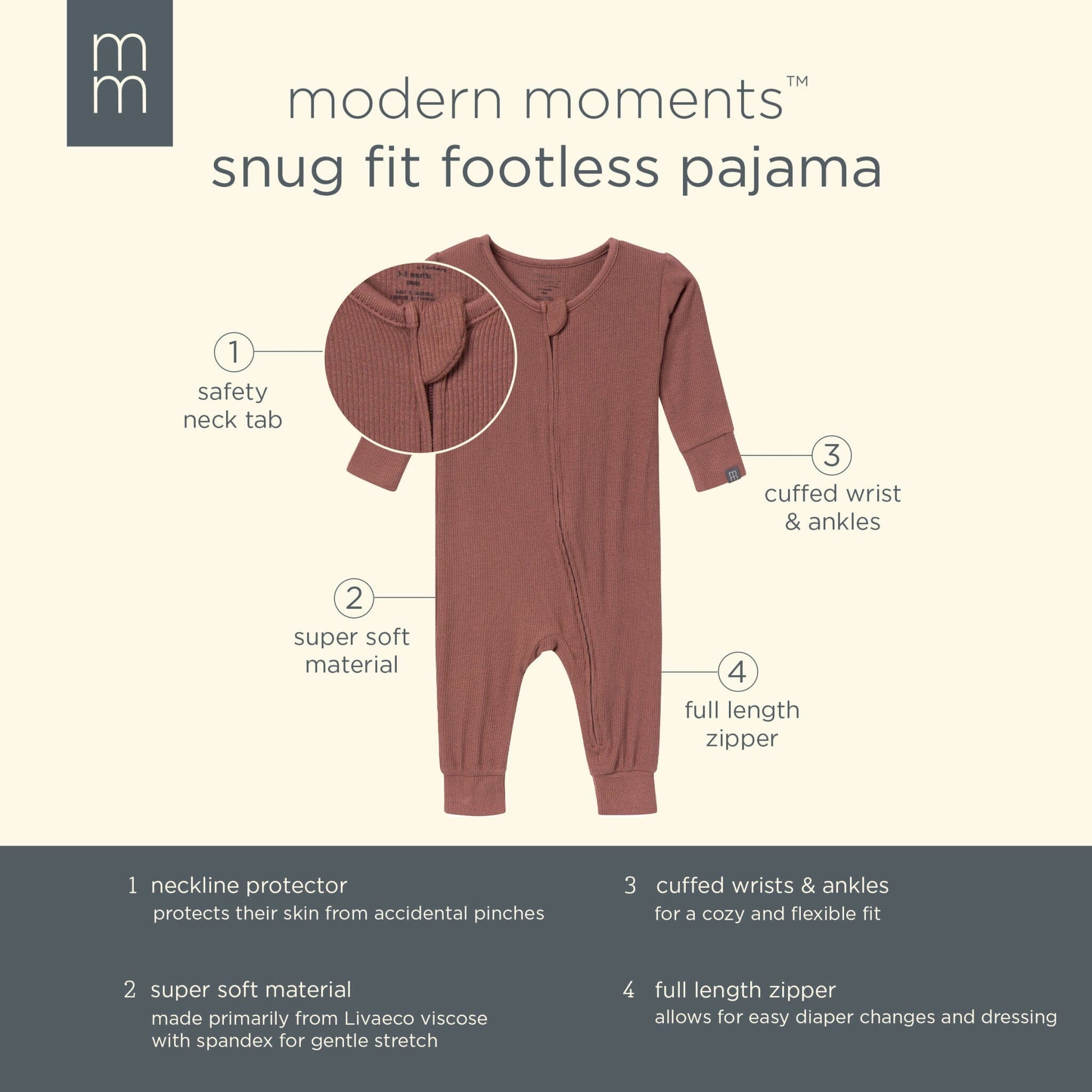 2-Pack Baby & Toddler Neutral Ivory Cactus Tight Fitting Footless Pajamas sleepwear Modern Moments™ by Gerber® 