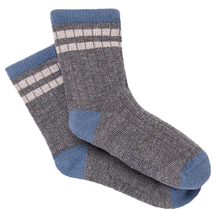 2-Pack Toddler Boys Grey Heather Athletic Colorblock Socks