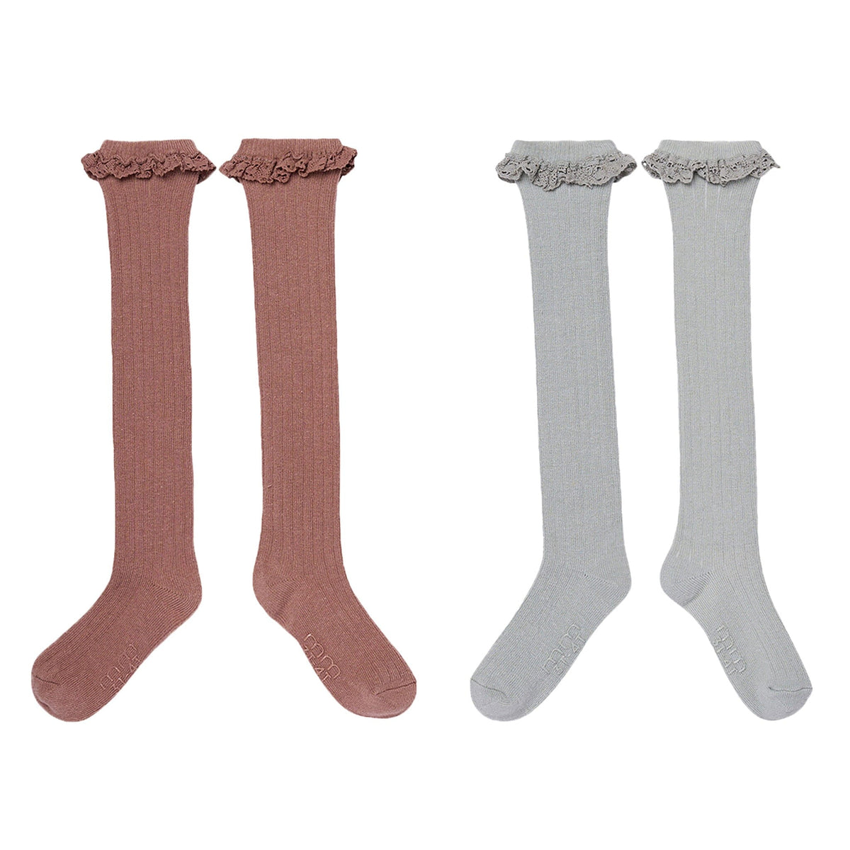 2-Pack Toddler Girls Neutral Lace Knee Socks socks modern moments™ by Gerber® 