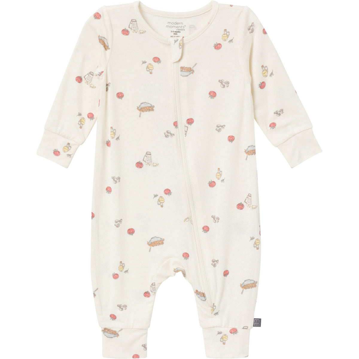 2-Pack Baby Neutral Ivory Pasta Dinner Footless Coveralls sleepwear Modern Moments™ by Gerber® 