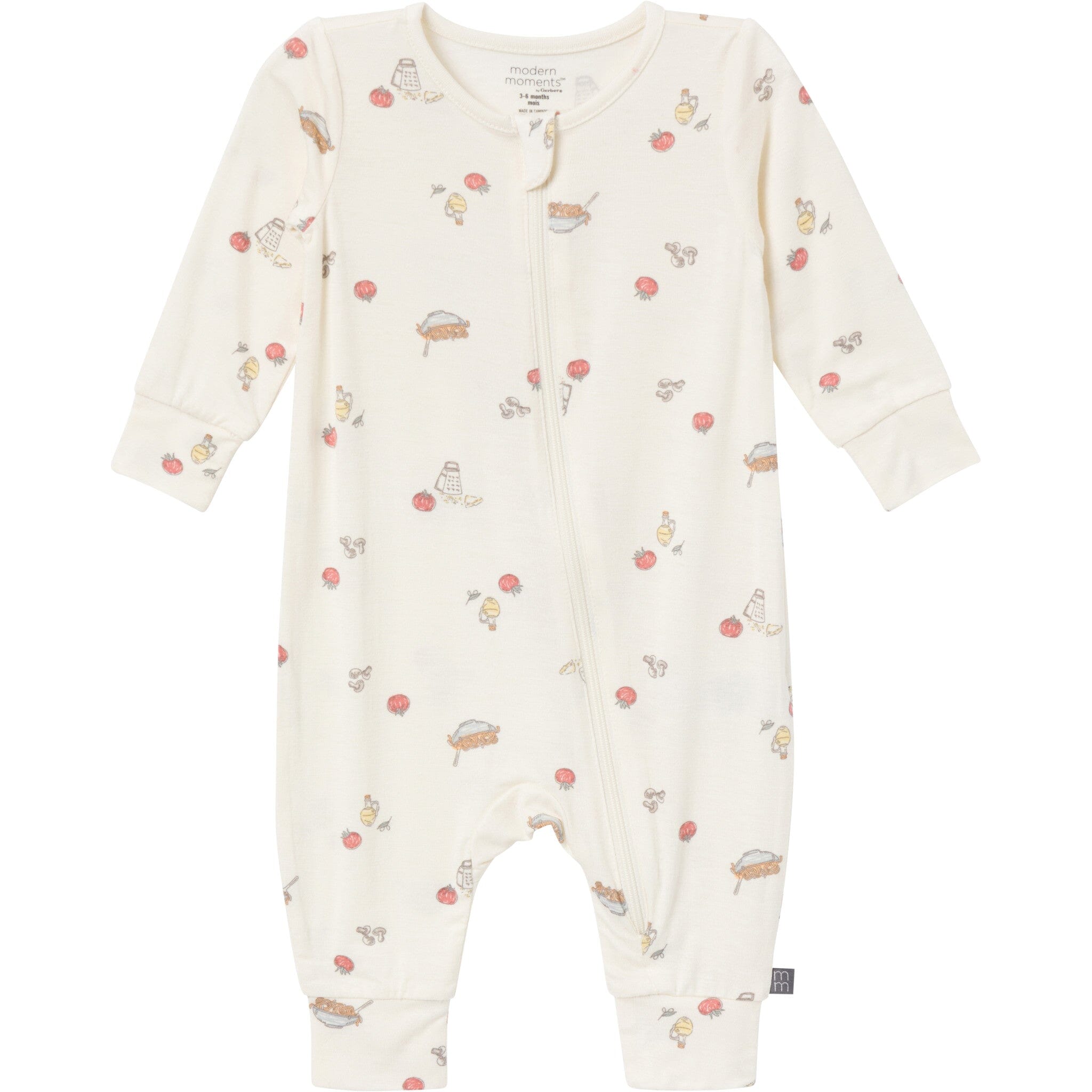 2-Pack Baby Neutral Ivory Pasta Dinner Footless Coveralls sleepwear Modern Moments™ by Gerber® 