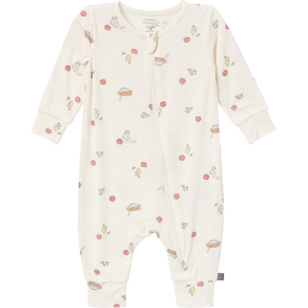2-Pack Baby Neutral Pasta Dinner Zip Front Viscose Rompers