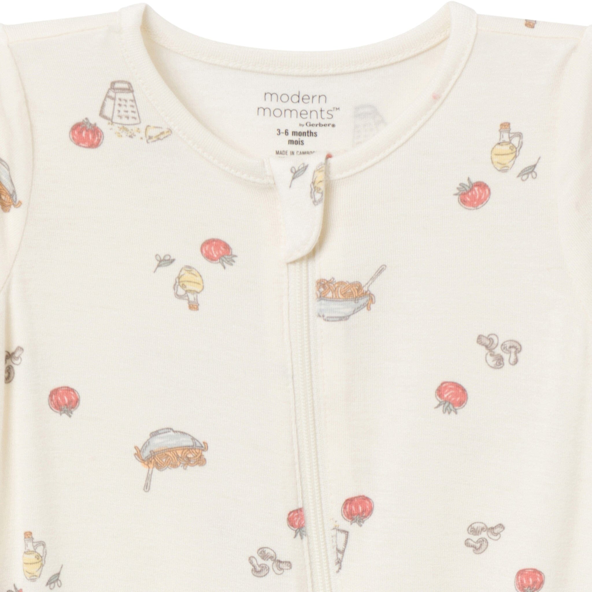 2-Pack Baby Neutral Ivory Pasta Dinner Footless Coveralls sleepwear Modern Moments™ by Gerber® 