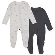 2-Pack Baby Neutral Light Grey Sparrows Sleep 'N Play With Mittens sleepwear Modern Moments™ by Gerber® 
