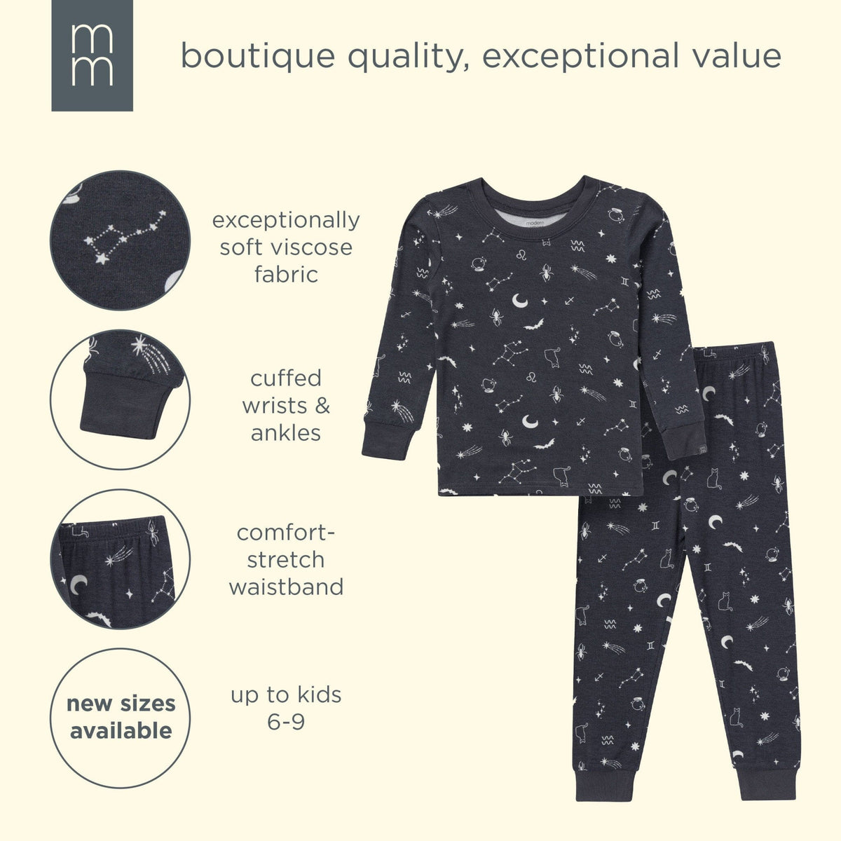 2-Piece Neutral Halloween Night Viscose Snug Fit Pajama Set sleepwear modern moments™ by Gerber® 