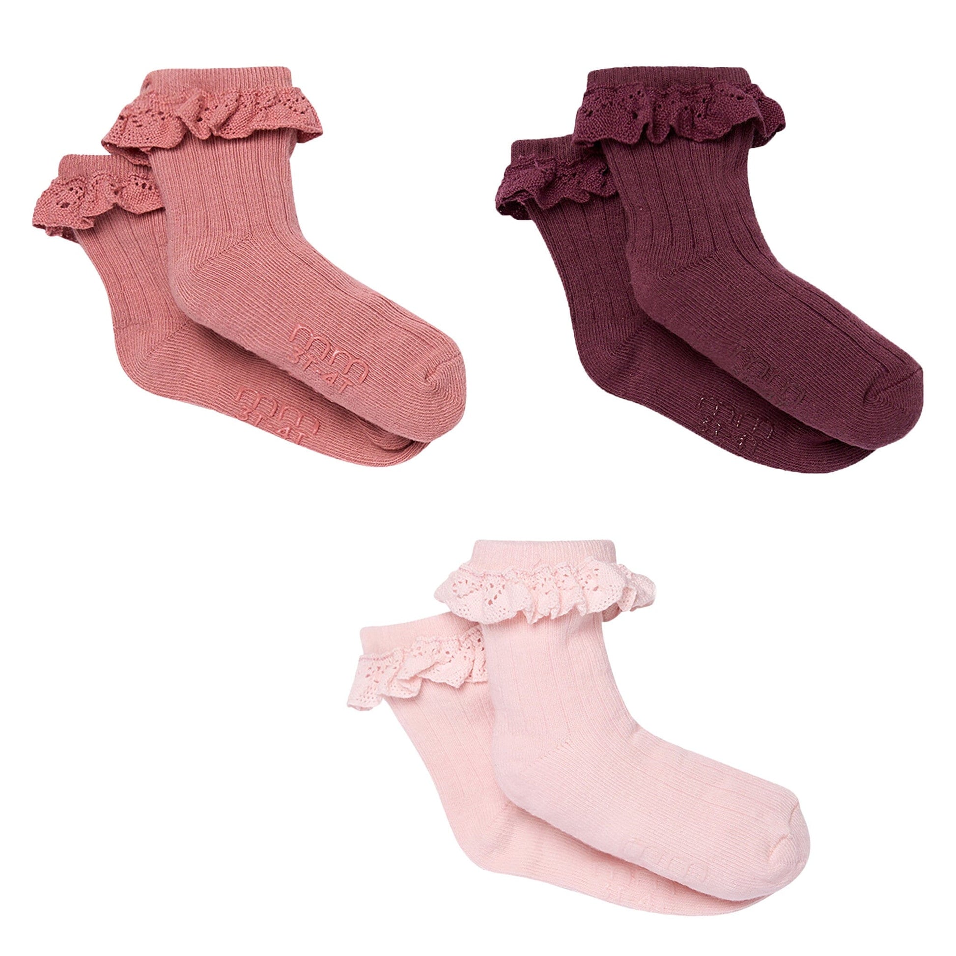 3-Pack Toddler Girls Pink Lace Socks socks modern moments™ by Gerber® 