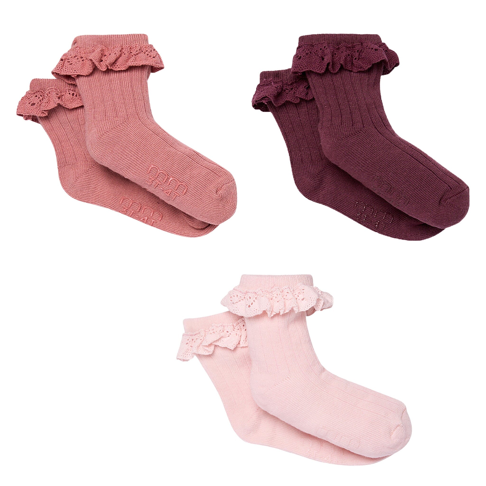 3-Pack Toddler Girls Pink Lace Socks socks modern moments™ by Gerber® 