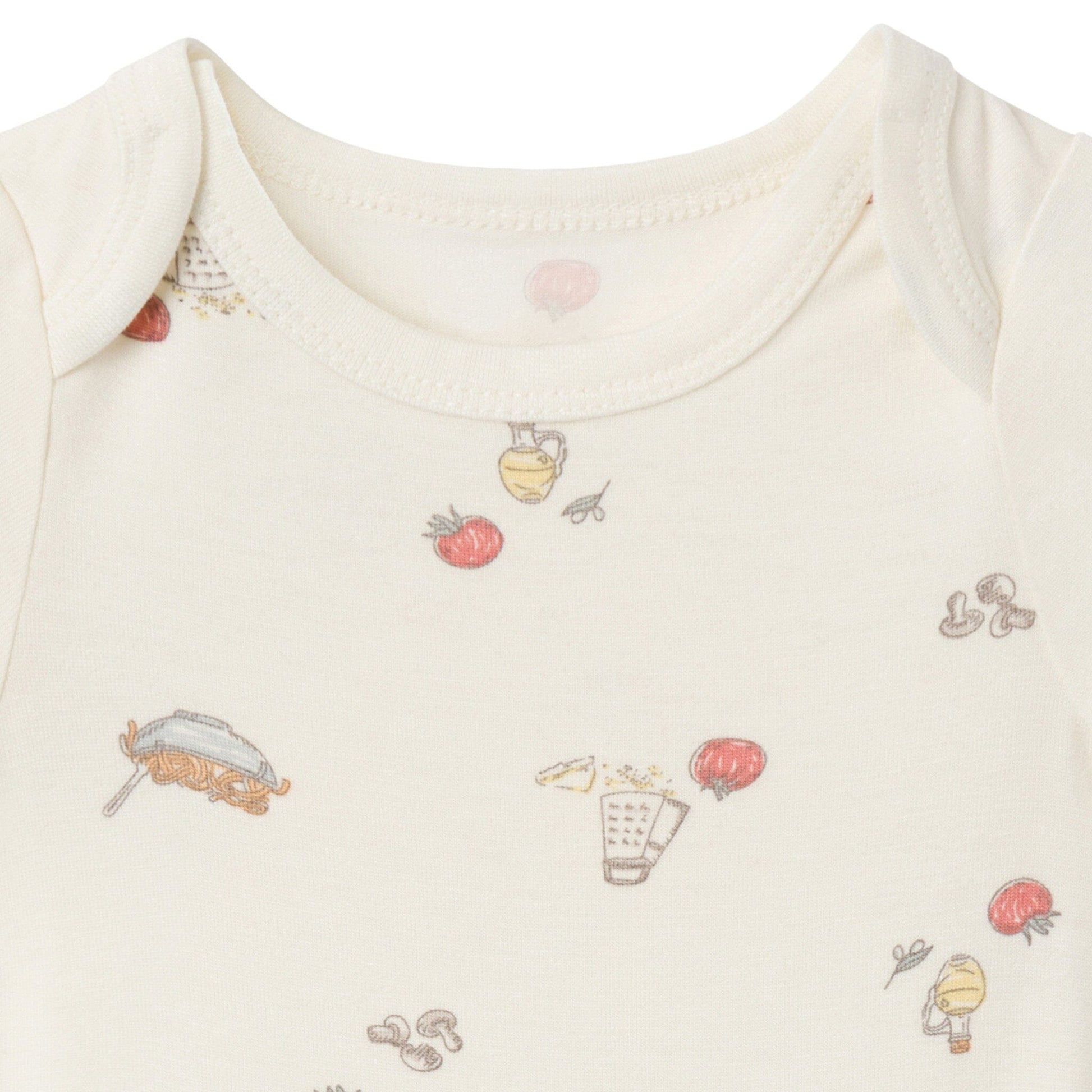 4-Pack Baby Neutral Ivory Pasta Dinner Bodysuit and Pant Set