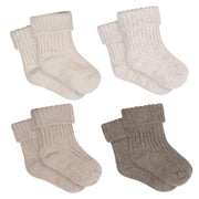 4-Pack Baby Neutral Rolled Cuff Ribbed Socks socks modern moments™ by Gerber® 