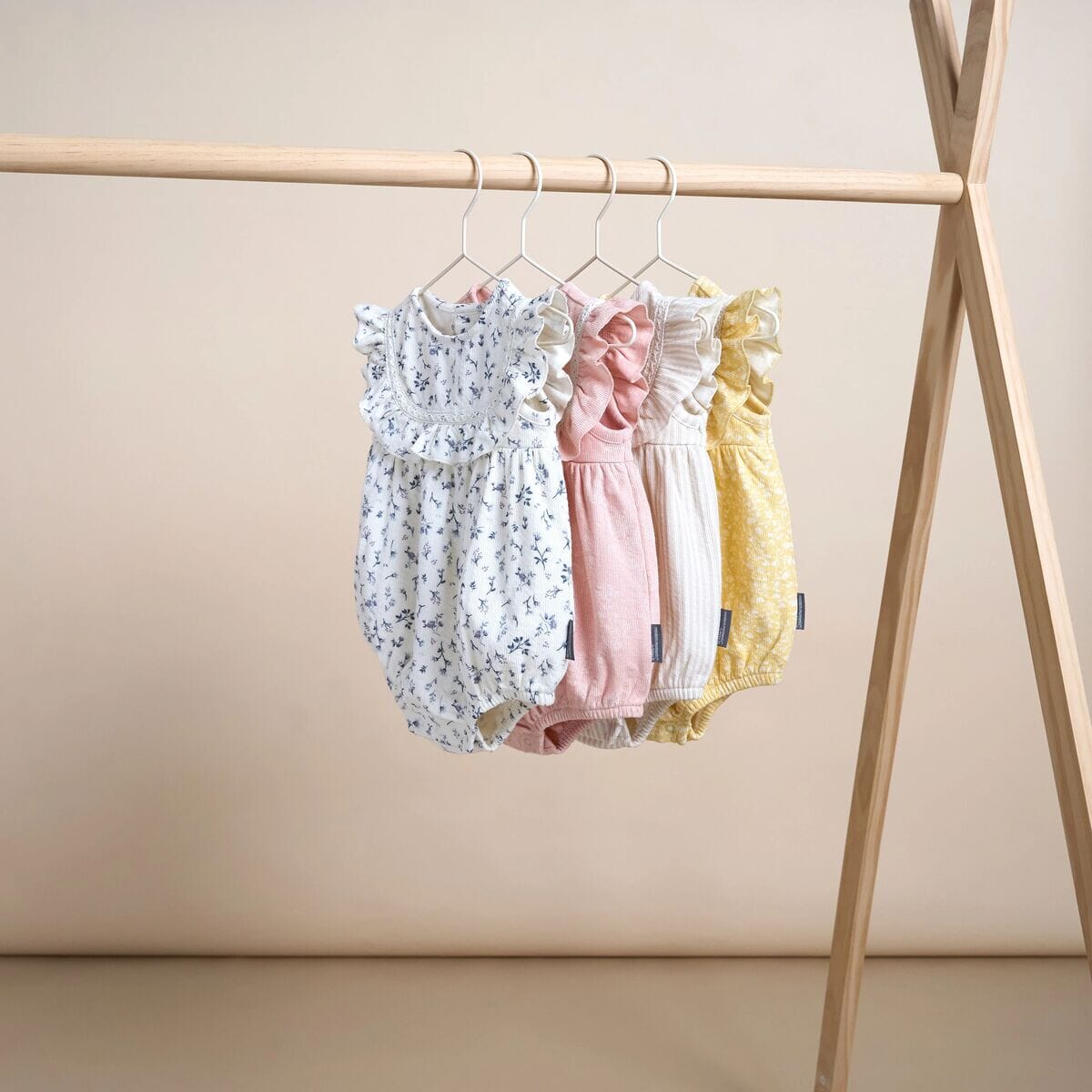 Baby Girls Rose Floral Ruffle Bubble Romper rompers Modern Moments™ by Gerber® 