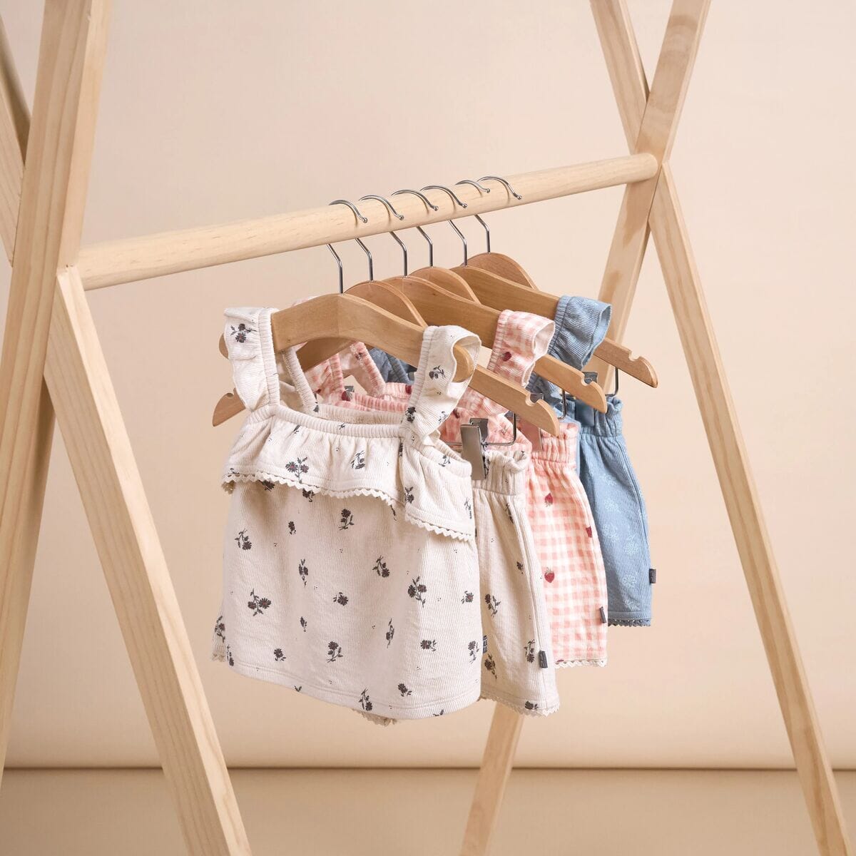 2-Piece Infant & Toddler Girls Rose Strawberry Gingham Top and Shorts Set outfits Modern Moments™ by Gerber® 