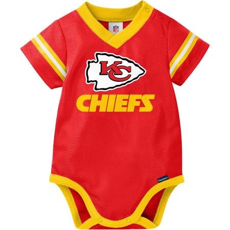 Baby Boys Kansas City Chiefs Short Sleeve Mesh V-Neck Bodysuit
